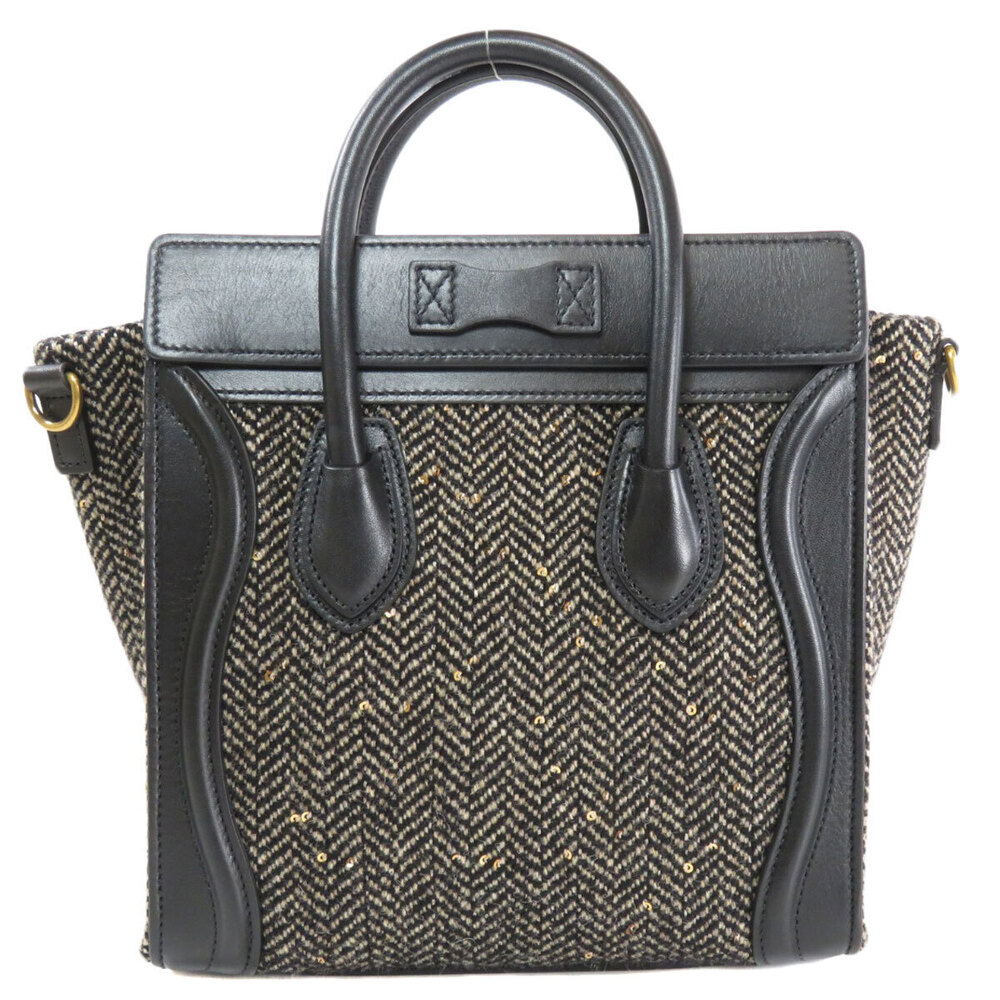 Celine Luggage Tweed Calfskin 2way Sequin Handbag